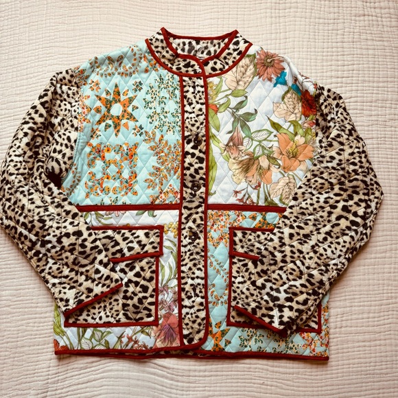 Johnny Was Liliana Quilted Pocket Coat Jacket Leopard Print Animal Cheetah XS/S - Picture 2 of 16